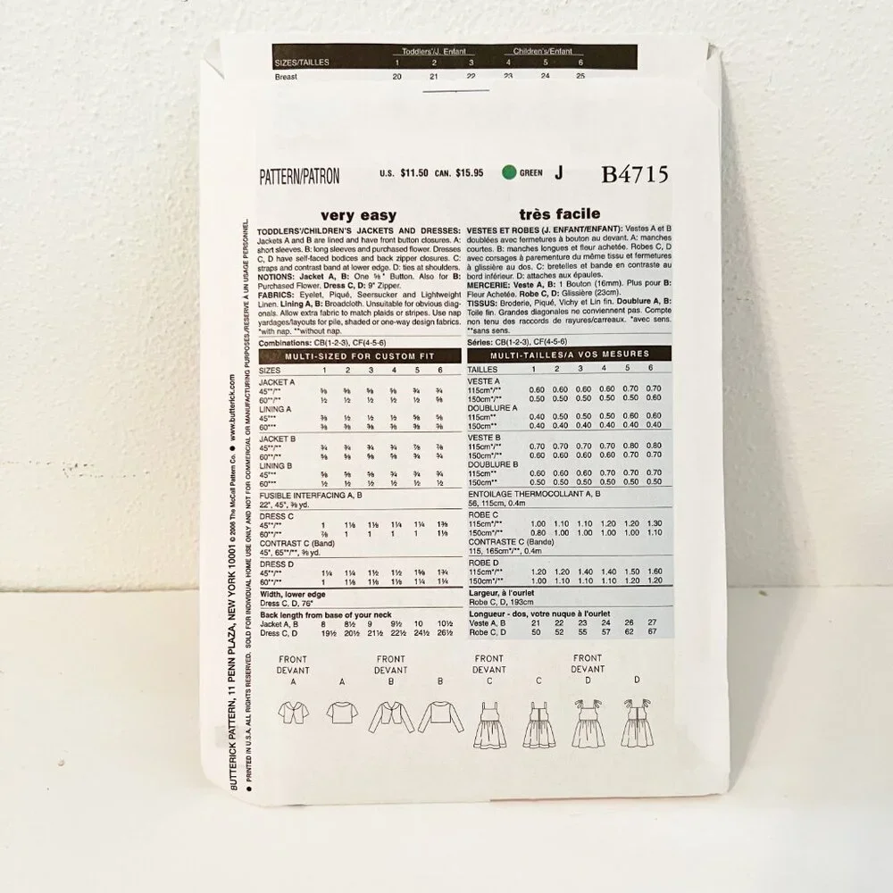 Butterick Sewing Pattern B4715 - Picture 2 of 3